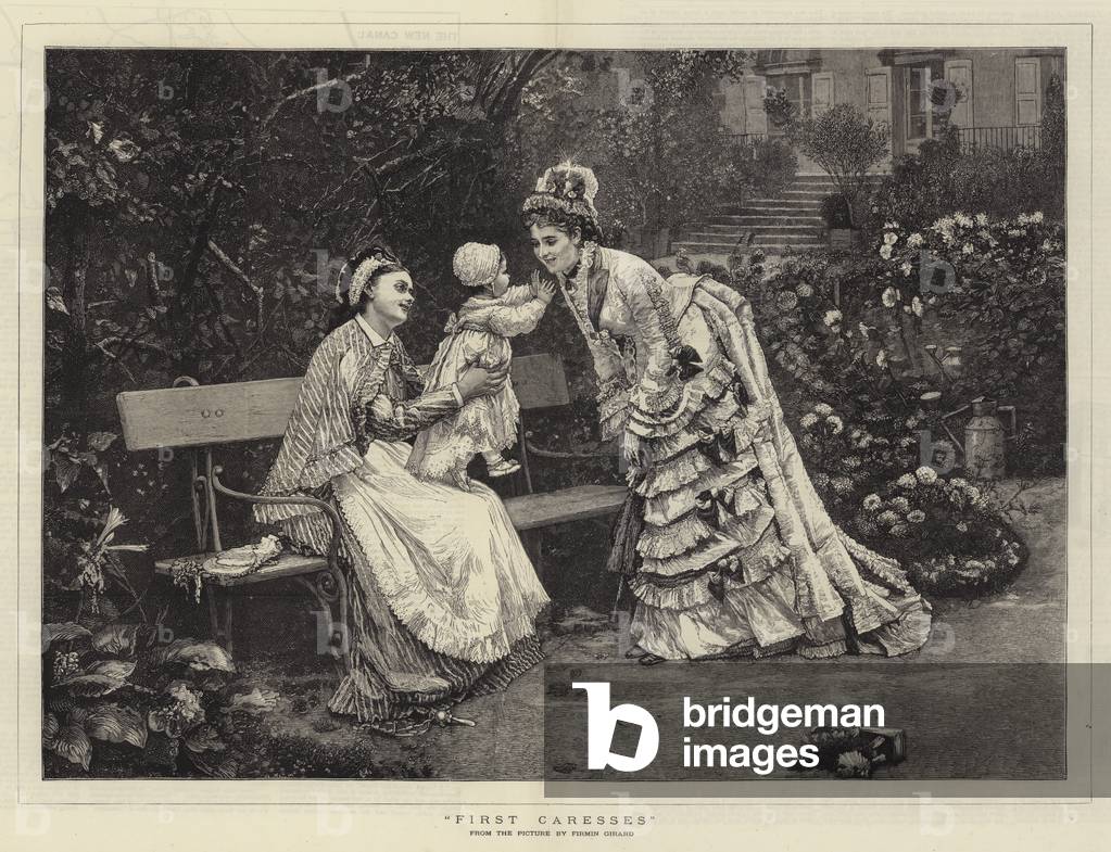 Premières Caresses (gravure) par Marie Francois Firmin-Girard, b/w