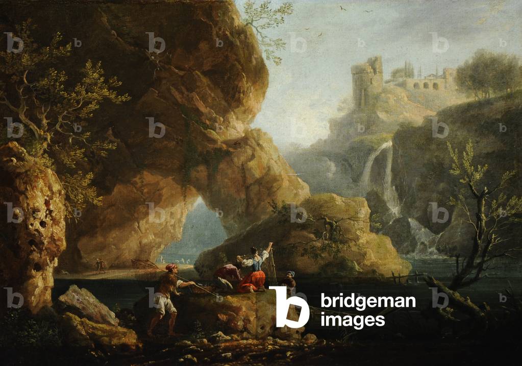 Bild von Gemälde "Eine felsige Landschaft mit Fischern" von Claude Joseph Vernet