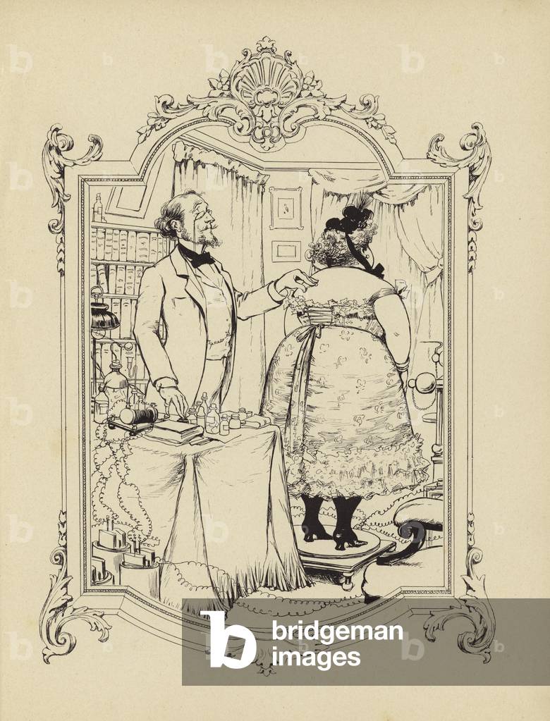 "Cartoon von Memoires d'une Glace (Gravur)" von Albert Guillaume, b/w