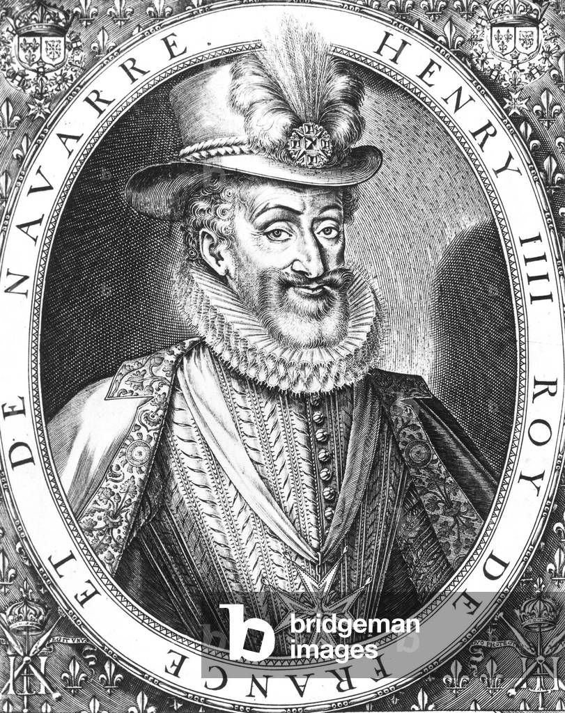"Henri IV (1553-1610) Französischer König 1589-1610" 1589, b/w