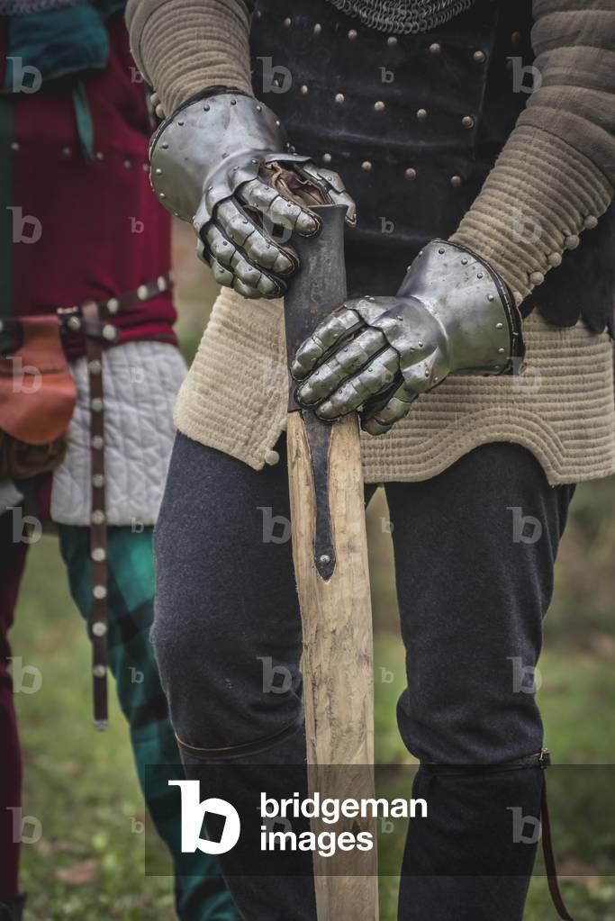 Zweite Hälfte des 14. Jahrhunderts: Ausbildung im Gebrauch von Schusswaffen, Marimondo, Mailand, Italien (Foto