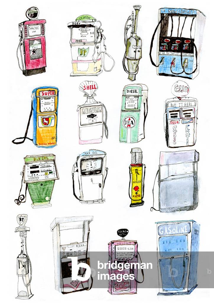 Petrol Pumps, 2012 (matita colorata)