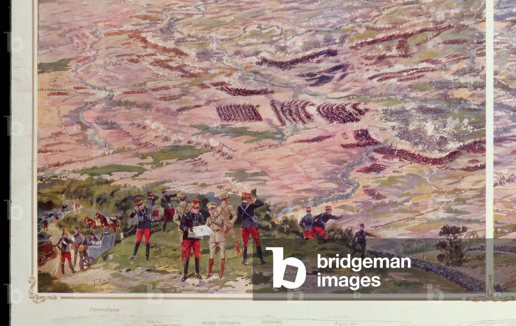 Dettaglio di un panorama della battaglia della Marna, 5-12 settembre 1914 (incisione)