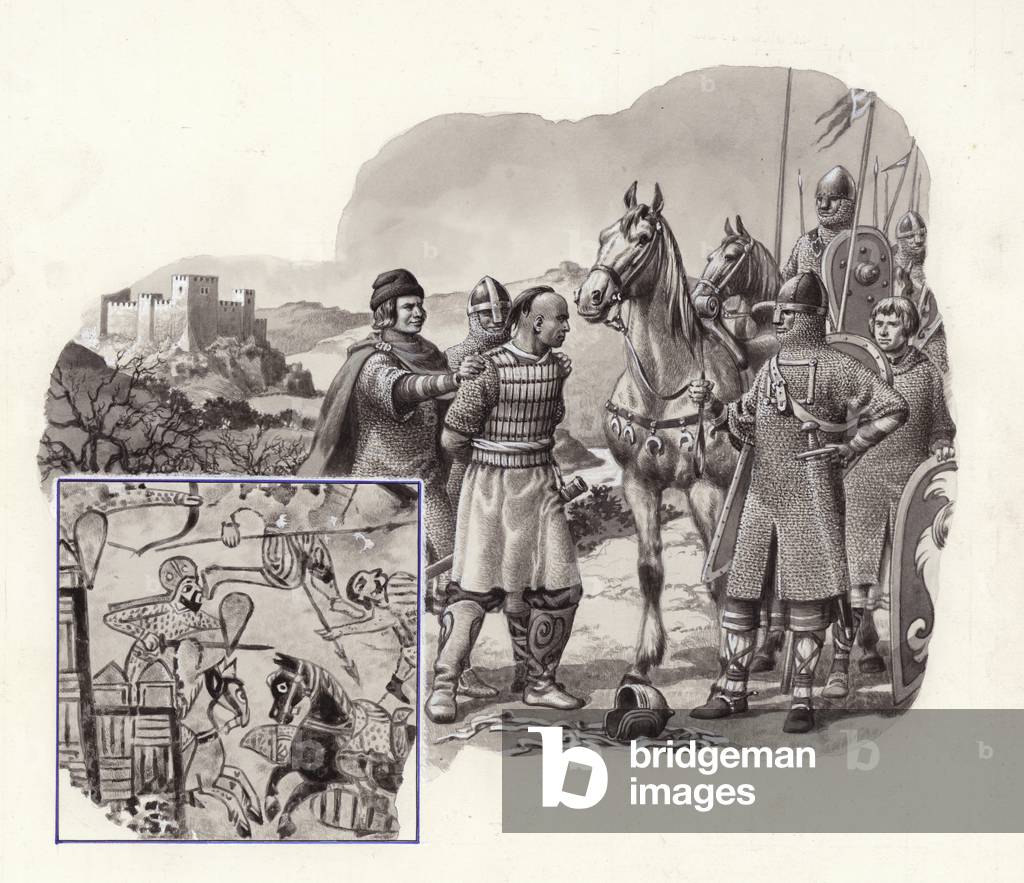 Bild von Gemälde "Kreuzritter in der Türkei im 11. Jahrhundert (Gouache auf Papier)" von Pat Nicolle