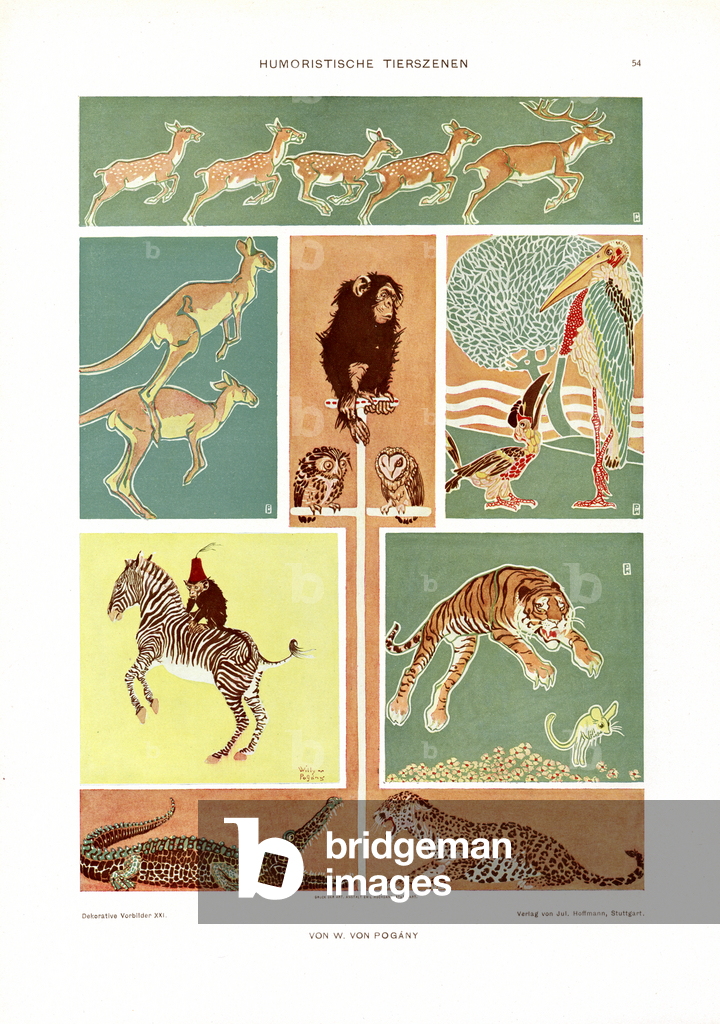 Image of Print depicting Humorous Animal Scenes (print) 1901 by Willy Pogany