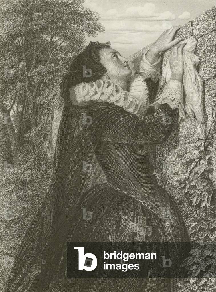"Maria Stuart (Gravur)" von Arthur Georg von Ramberg, b/w
