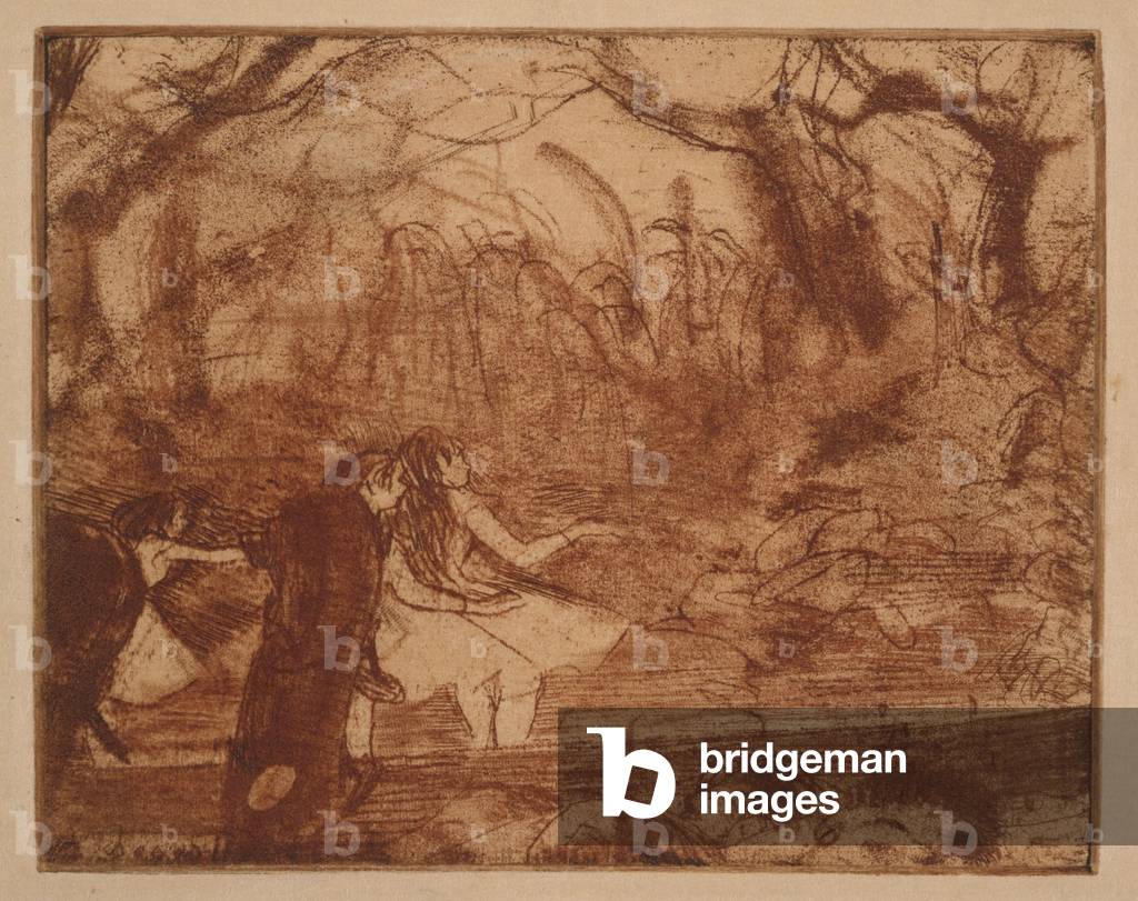 Image de Gravure représentant Sur Stage III 1876 par Edgar Degas, b/w