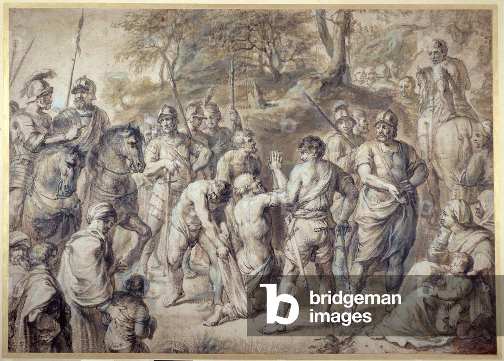 Sant'Andrea ha portato al martirio (penna & inchiostro con lavaggio su carta)