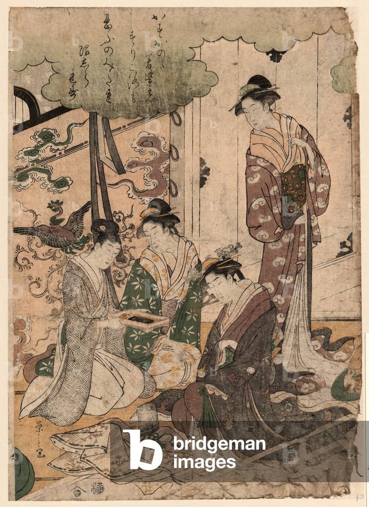 Ise Monogatari, La storia di Ise. [Tra il 1789 e il 1795], 1 stampa: xilografia, a colori; 35,4 x 25., la stam