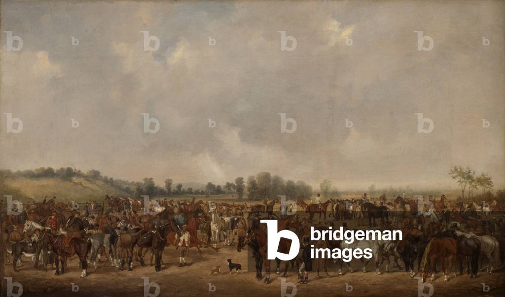 Immagine di Dipinto "Fiera dei cavalli di Lincoln" 1858, b/w