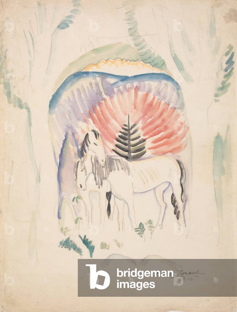 Immagine di Disegno "Due cavalli", 1915 di William Zorach