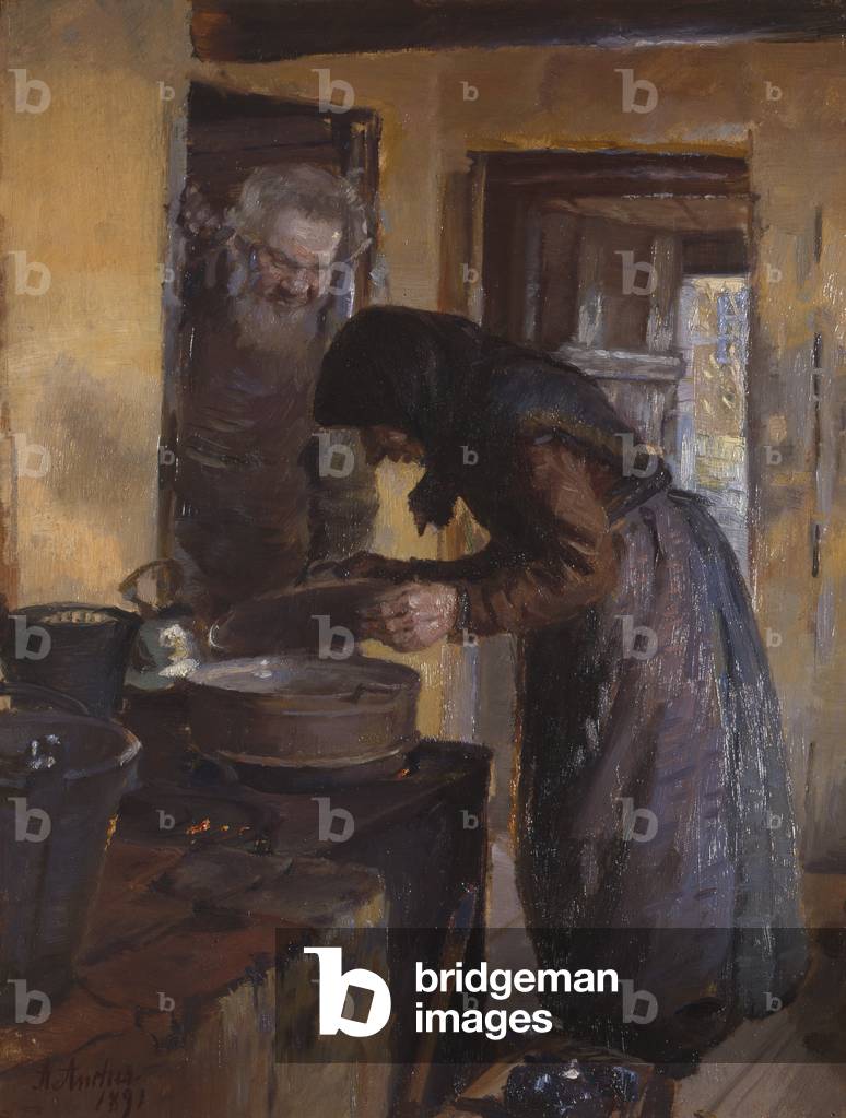 Image of Painting depicting In the kitchen 1891 by Anna Kirstine Ancher