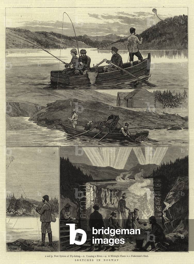 Sketches in Norway (engraving) by English Artist, b/w