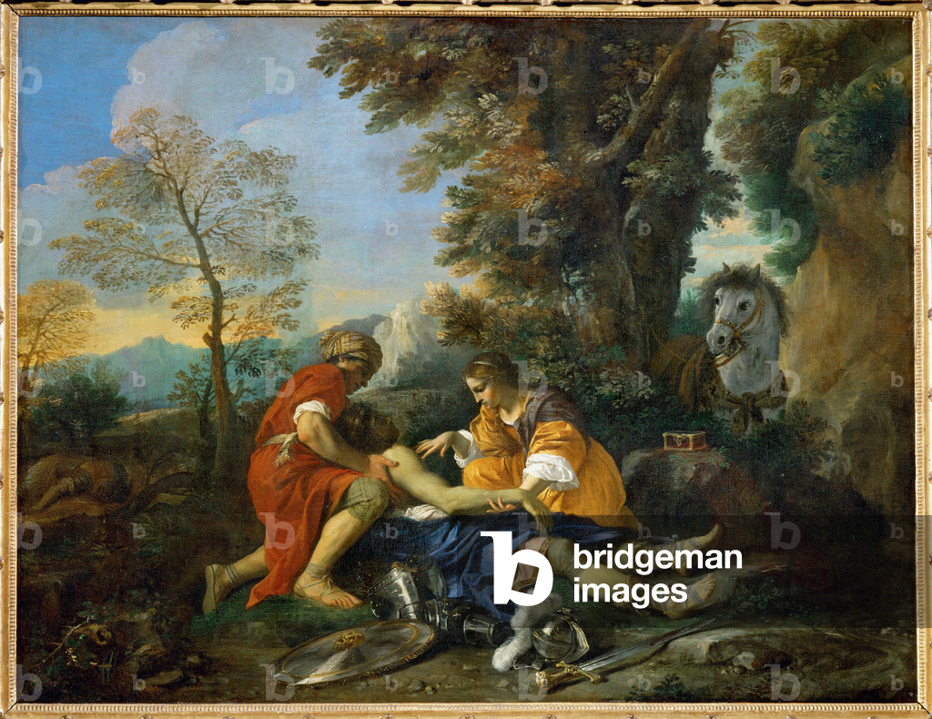 Immagine di Dipinto "Herminie e Valfrino leniscono le ferite di Tancrede ..." di Pier Francesco Mola