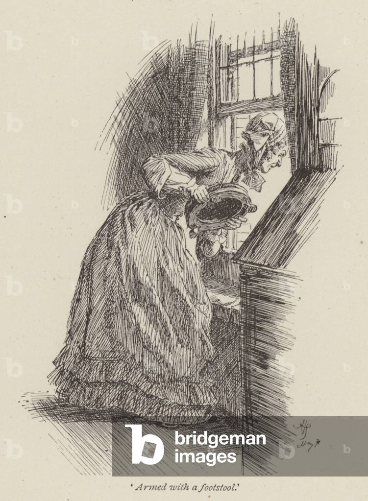 Illustration for Cranford by Mrs Gaskell (engraving) by Hugh Thomson