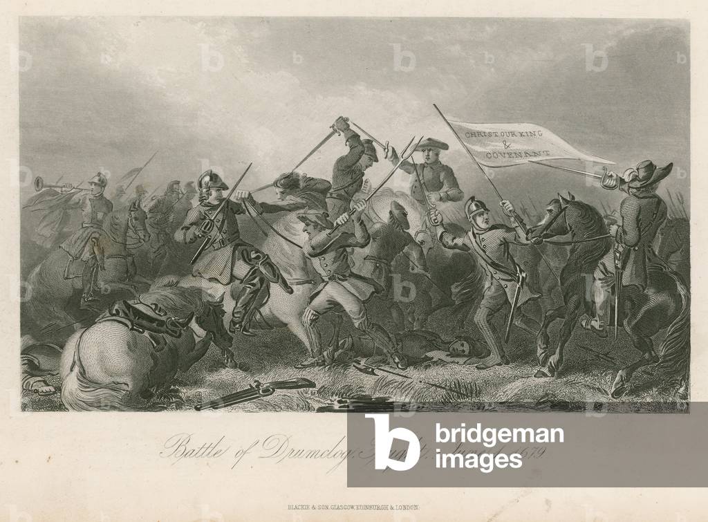 Battaglia di Drumclog, combattuto, giugno 1, 1679 (incisione)