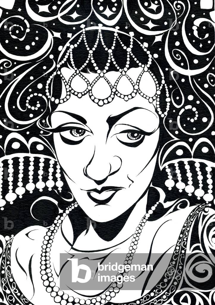 Olga Borodina - Karikatur der russischen Opernsängerin (Mezzosopran)