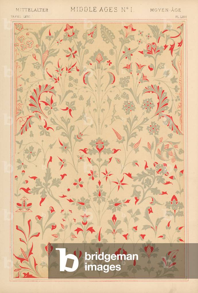 "Mittelalter (Farbe litho)" von English School