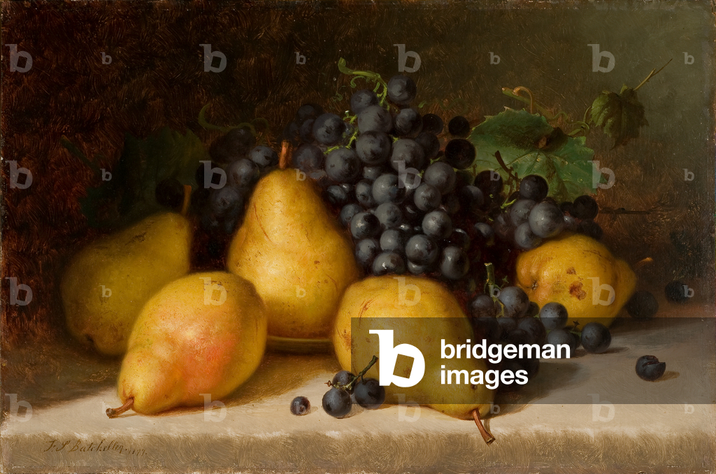 Bild von Gemälde "Trauben und Birnen 1877 (Öl auf Holz)" 1877 von Frederick S. Batcheller