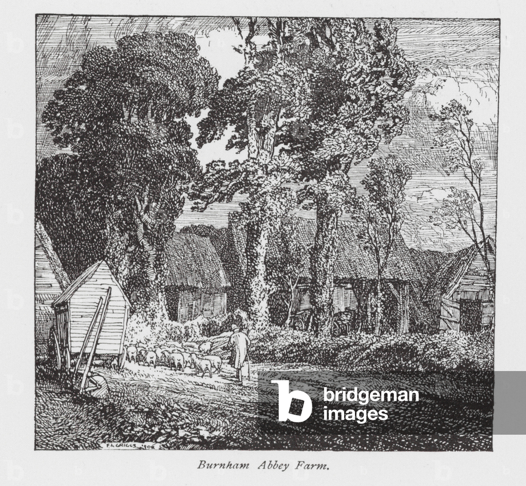 Image of Print depicting Burnham Abbey Farm (litho) 1901 by Frederick Landseer Maur Griggs