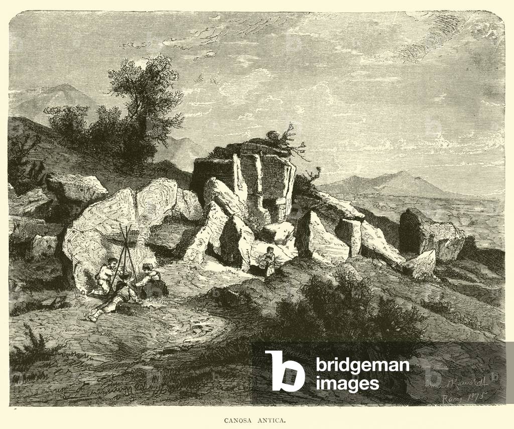 "Canosa Antica (incisione)" di English School, b/w