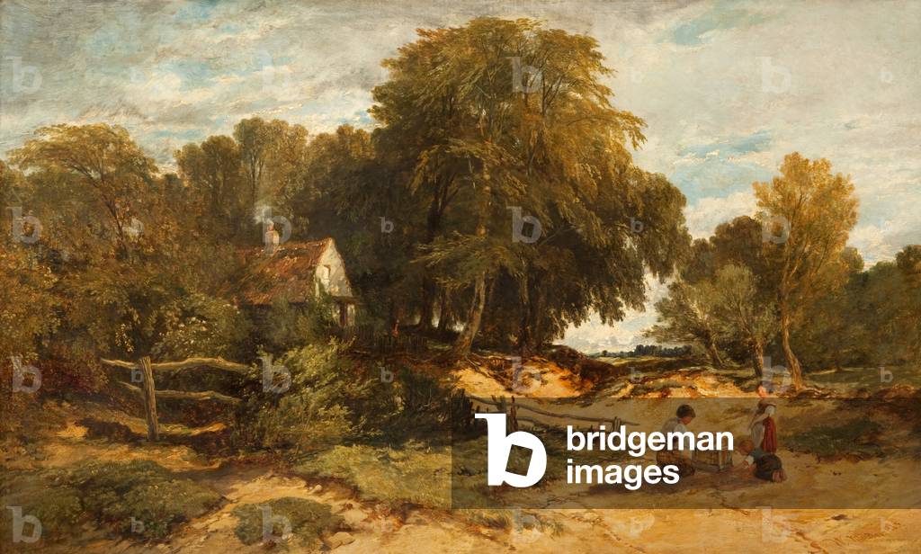 Image de Peinture représentant Paysage boisé avec enfants, 1845 par William James Muller