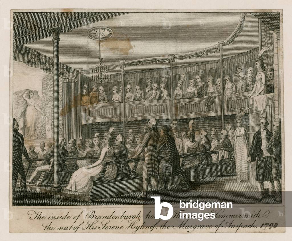 L'interno di Brandenburgh Casa Teatro a Hammersmith (incisione)