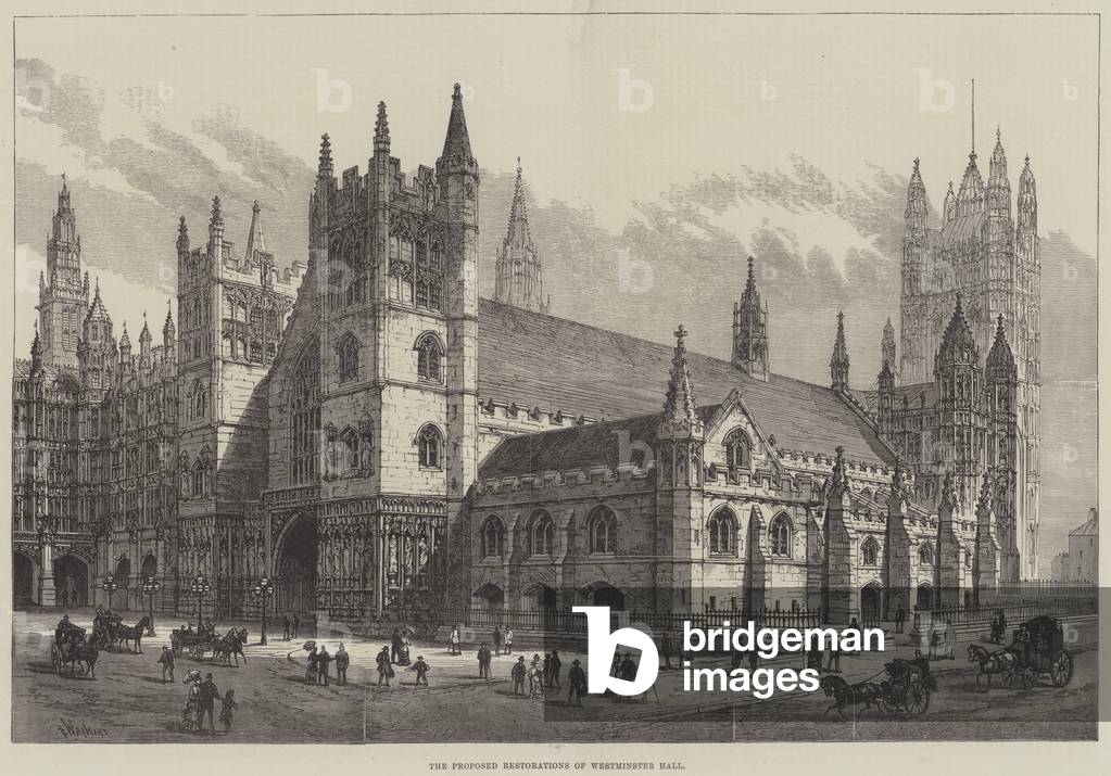 I restauri proposti di Westminster Hall (incisione)