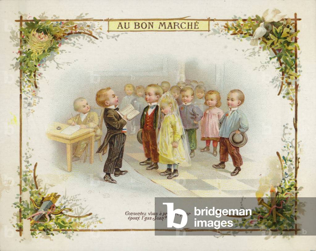 Getting Married (chromolitho) by French Artist