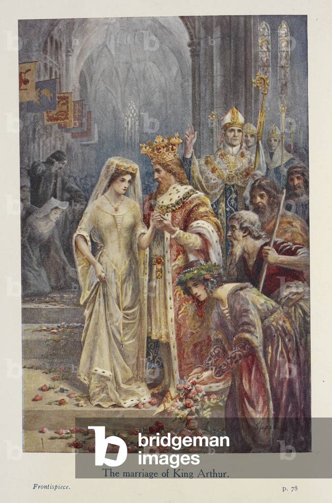 Le nozze di Re Artù, da «Le leggende di Re Artù e dei suoi cavalieri», di Sir James Knowles, 1912 (litografia 