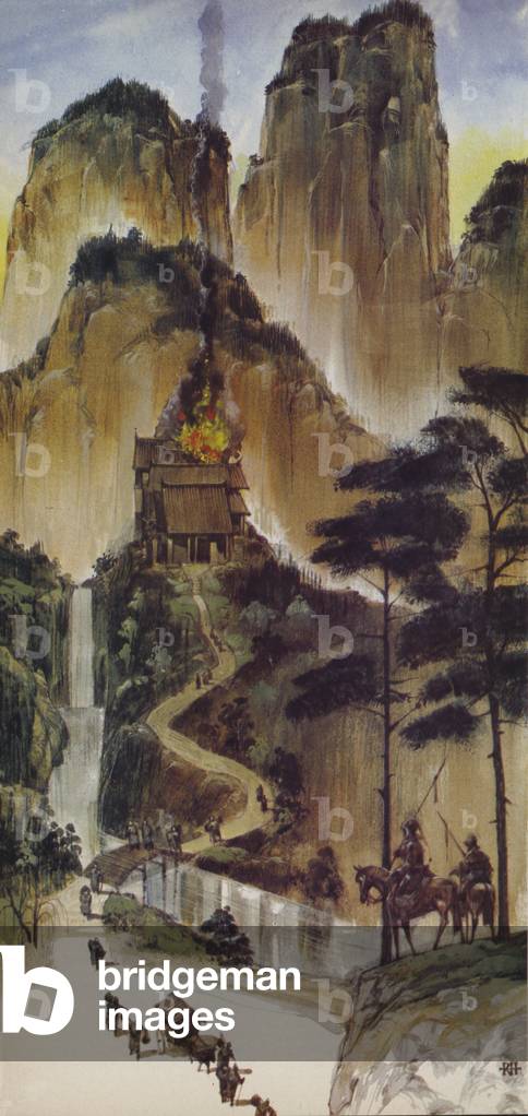 Monasteri cinesi (litografia a colori)