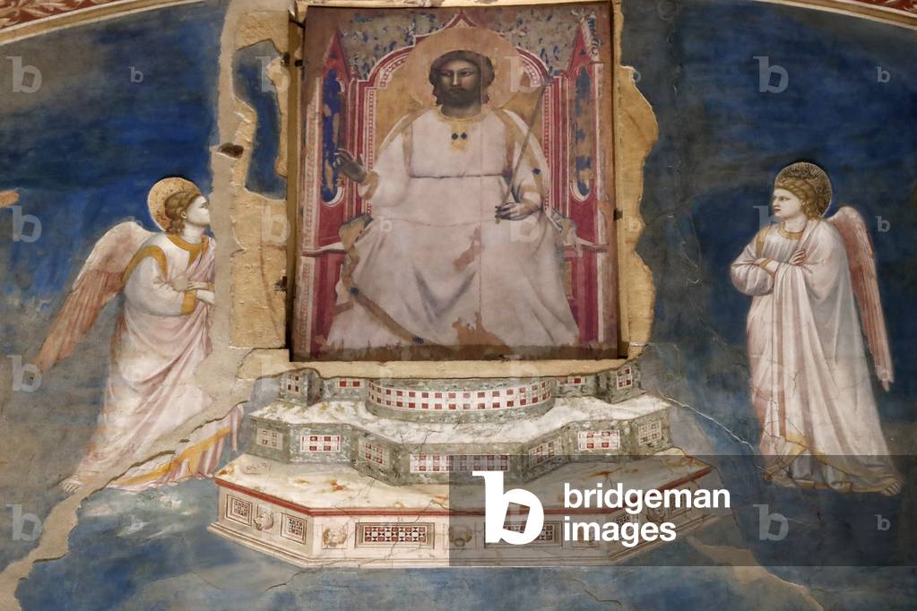 Die Scrovegni-Kapelle. Fresko von Giotto, 14. Jahrhundert. Christus in Herrlichkeit.  Padua. Italien.  (Foto)