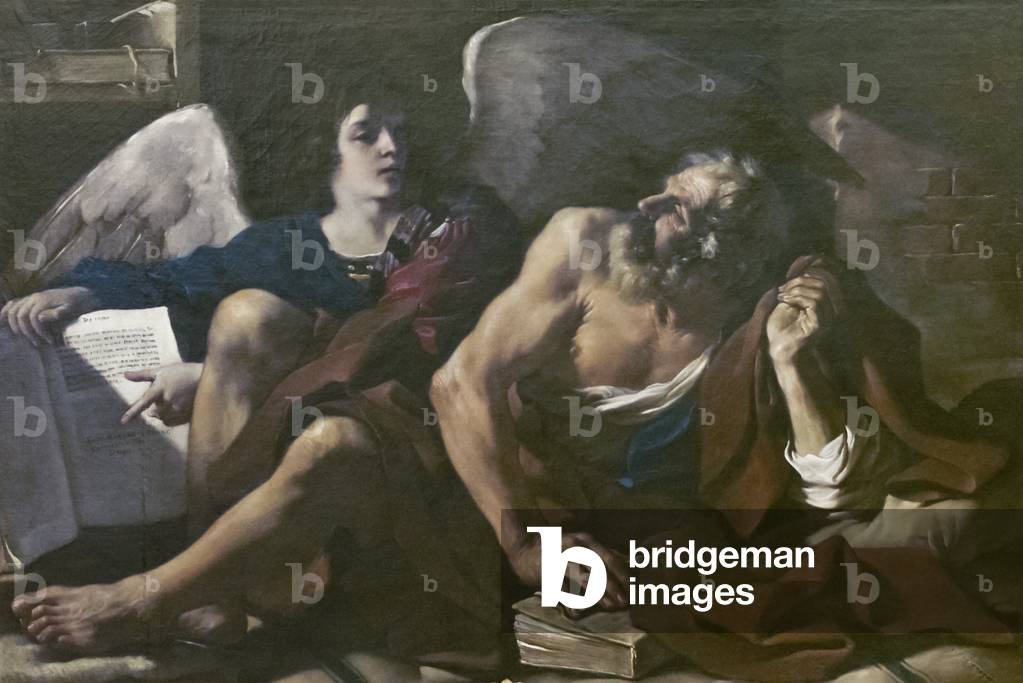 St Matthew und der Engel, 1621-23 (öl auf leinwand)