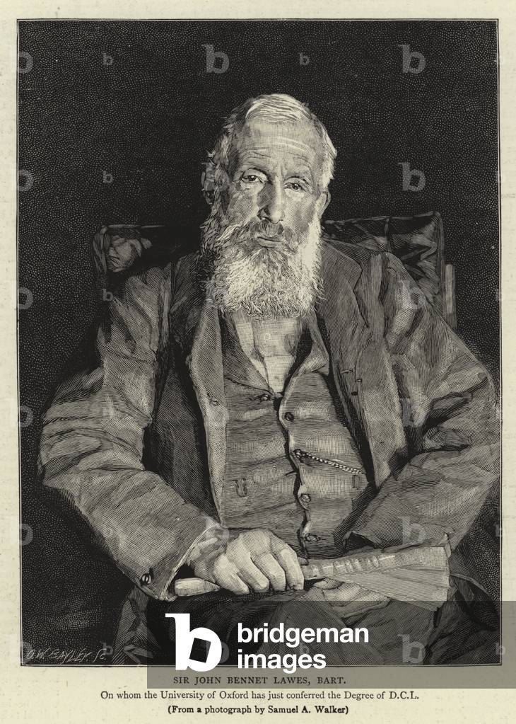 Sir John Bennet Lawes by English Artist, b/w