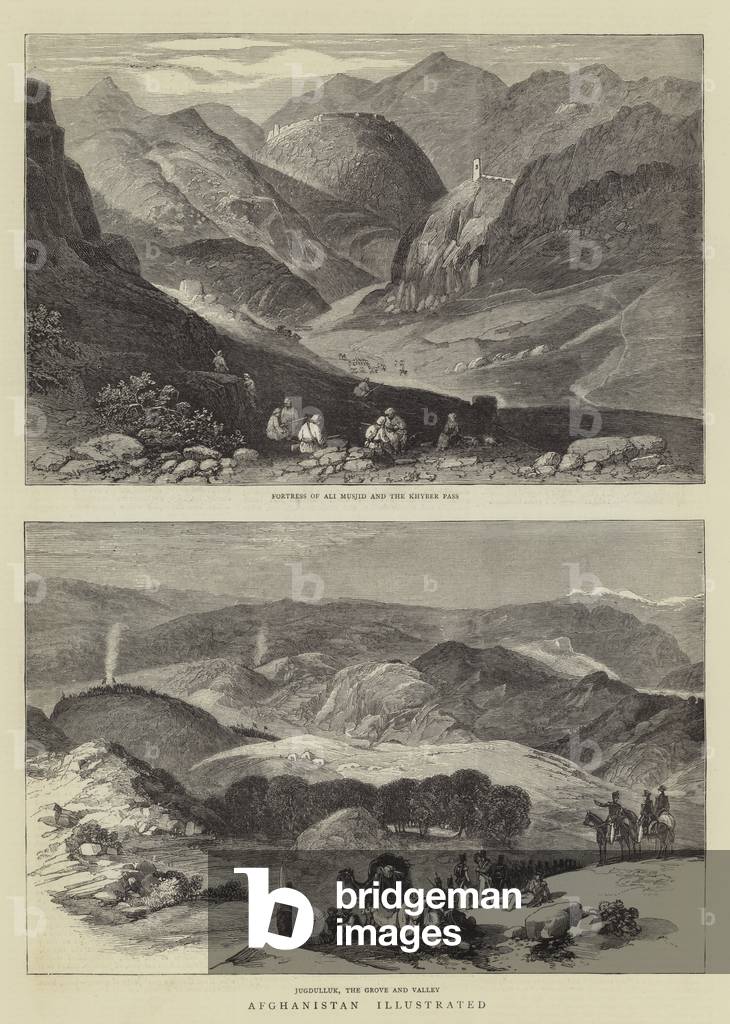 "Afghanistan Illustrato (incisione)" di English School, b/w