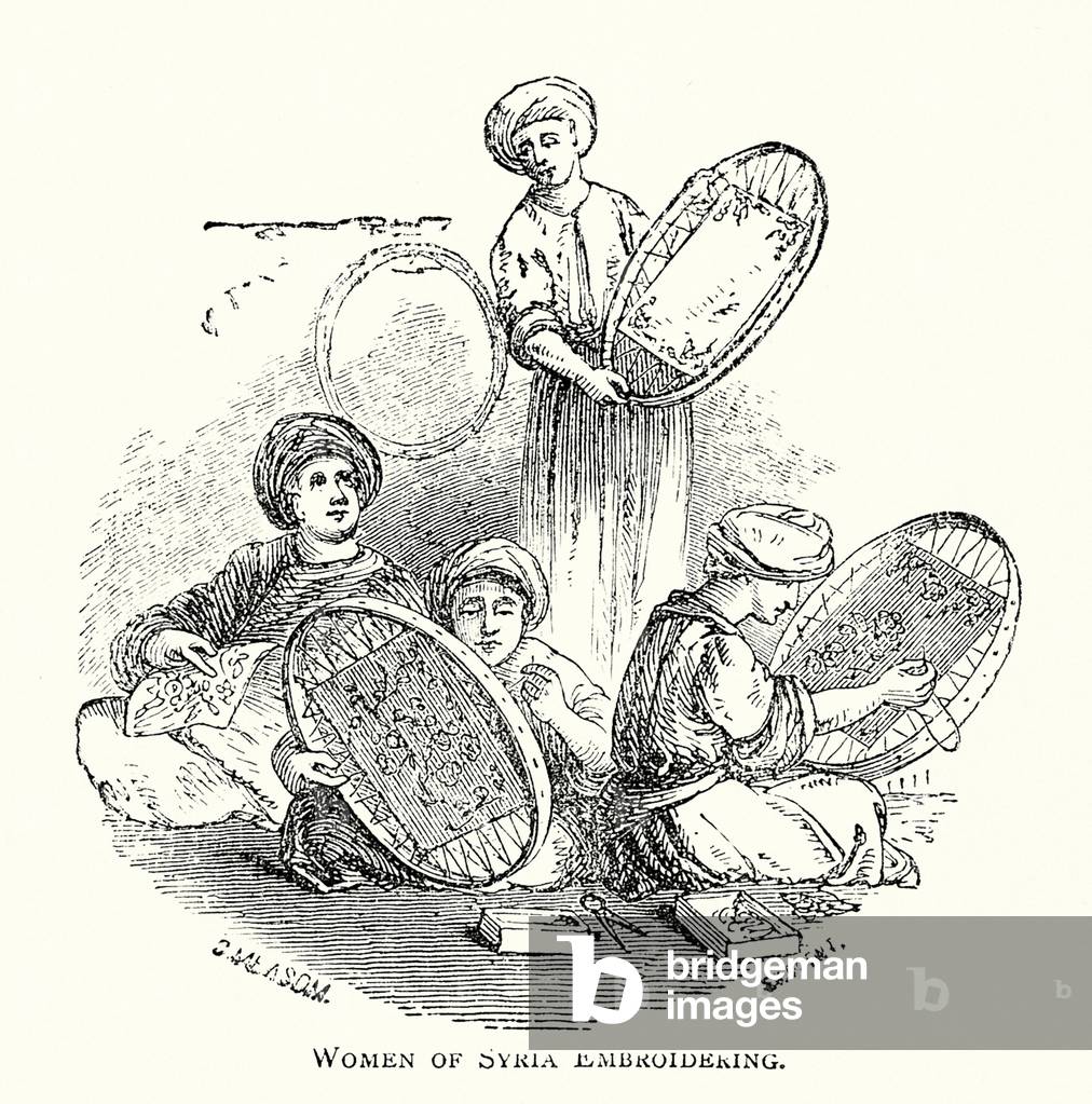 Donne della Siria ricamo (incisione)