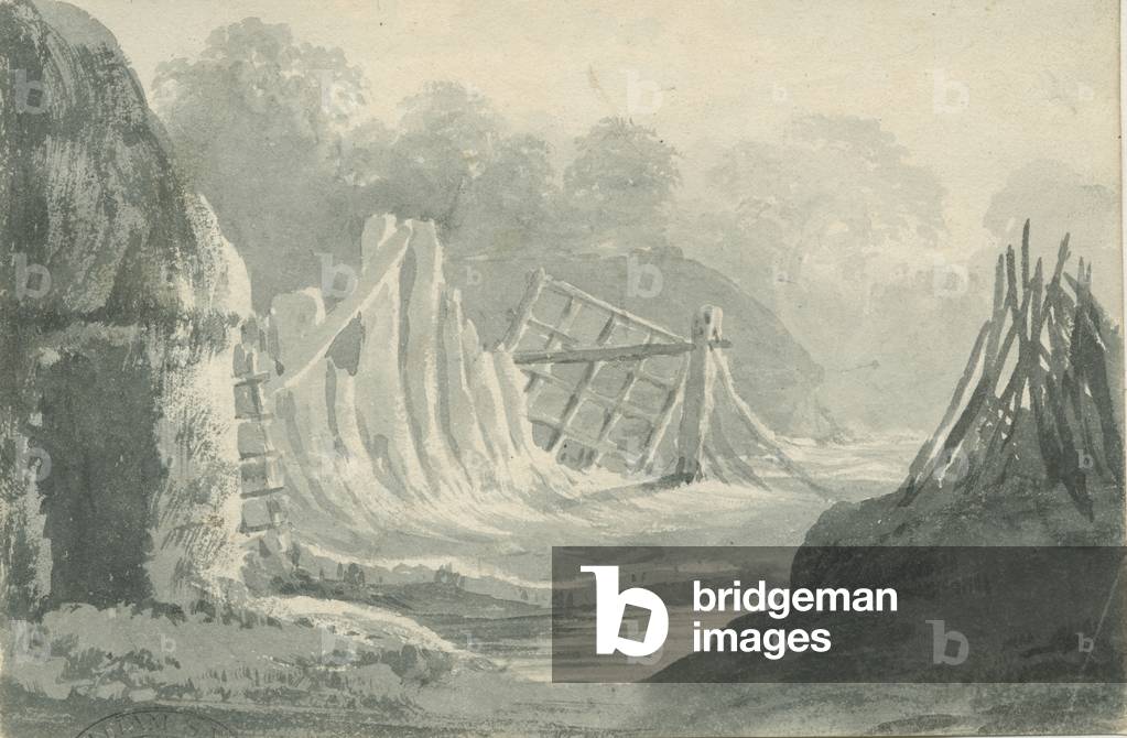 Image of Drawing depicting Lichfield - Edial: sepia wash drawing by Henry Curzon Allport