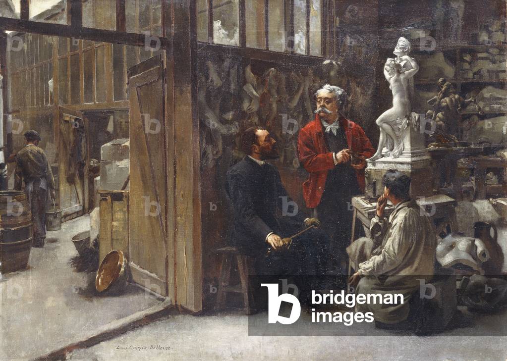 Bild von Gemälde "Das Atelier des Bildhauers Albert-Ernest Carrier-Belleuse" von Louis Robert Carrier-Belleuse