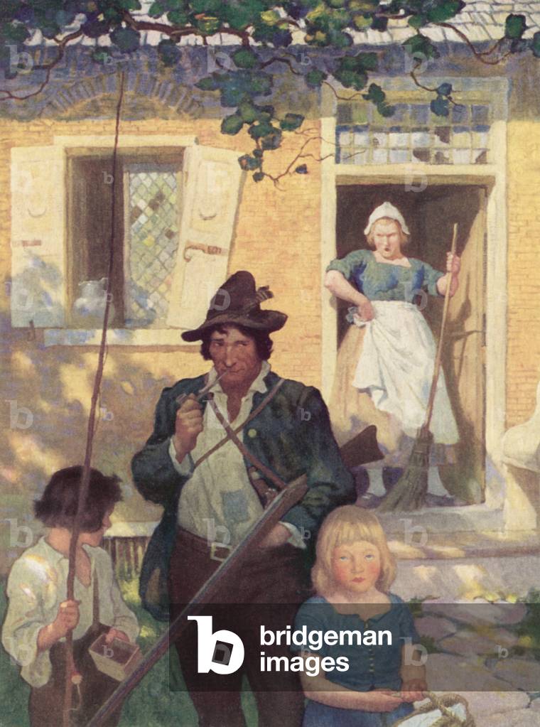 "Illustration für Rip Van Winkle (Farbe Litho)" von Newell Convers Wyeth