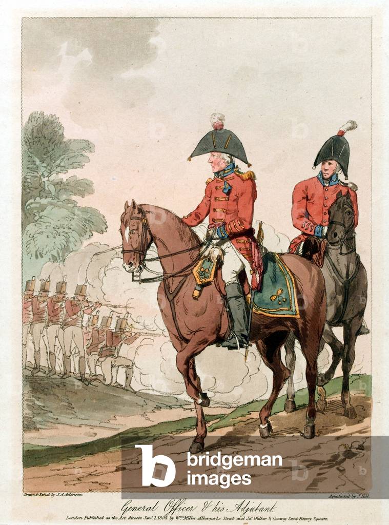 General Officer and his Adjutant, 1807 circa (aquatint)