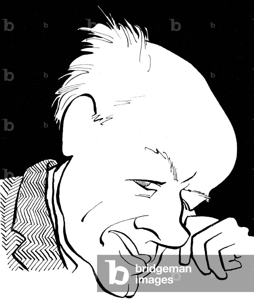 Henry Cowell, caricatura di John Minnion compositore americano, 11 marzo 1897 - 10 dicembre 1965