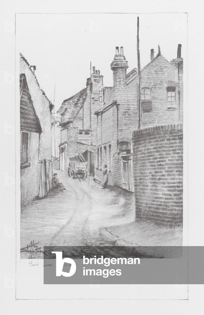 Immagine di Stampa "London Lanes: Back Lane (litografia)" 1901 di Alan Stapleton