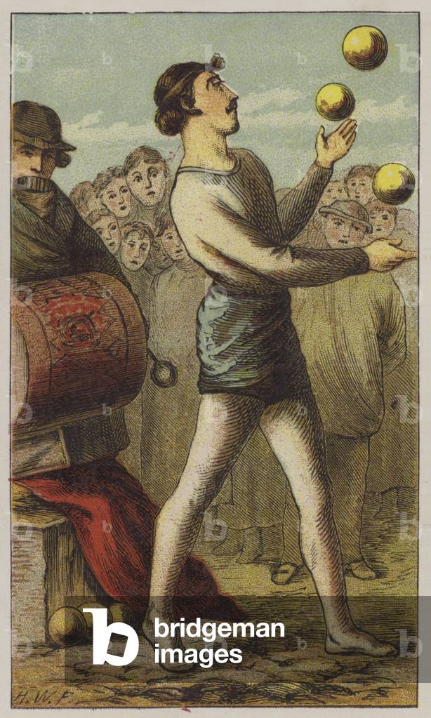Acrobat (colour litho) by H.W. Petherick