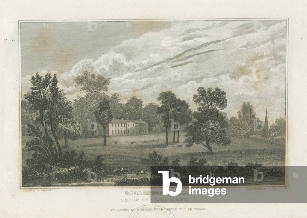 "Rolleston Hall: incisione" di Frederick Calvert
