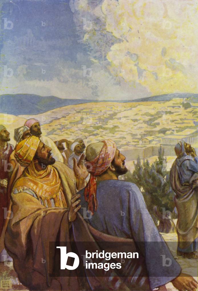 The Ascension (colour litho) by Elsie Anna Wood