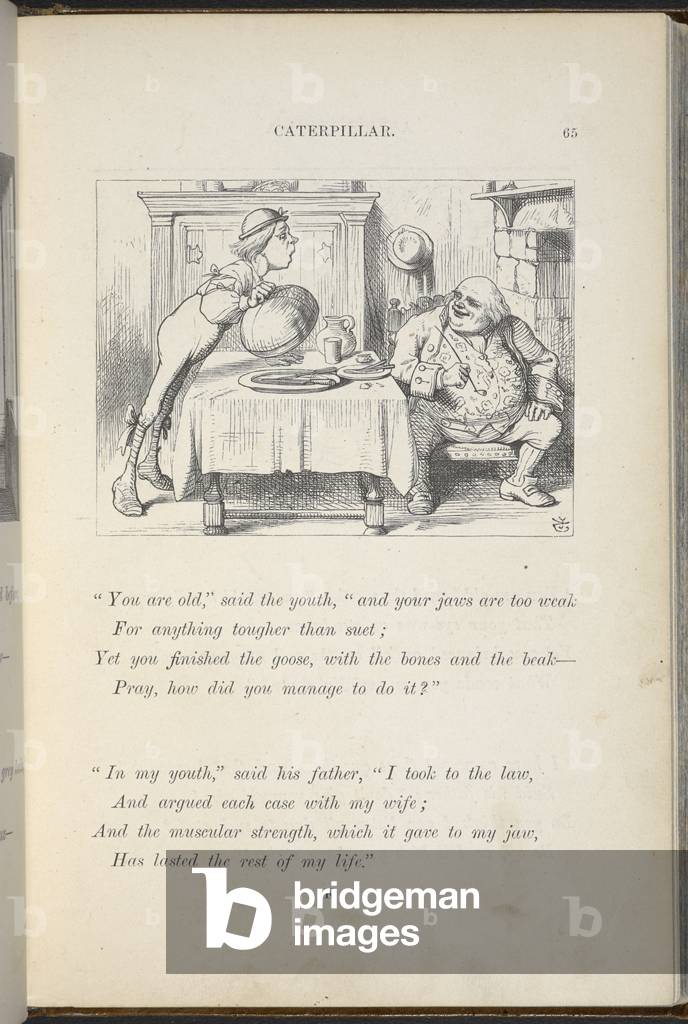 Terzo della serie di Padre William. Un'illustrazione per il capitolo «il bruco».