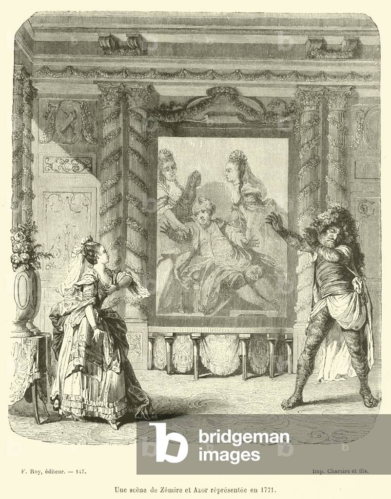 Une scene de Zemire et Azor representee en 1771 (incisione)