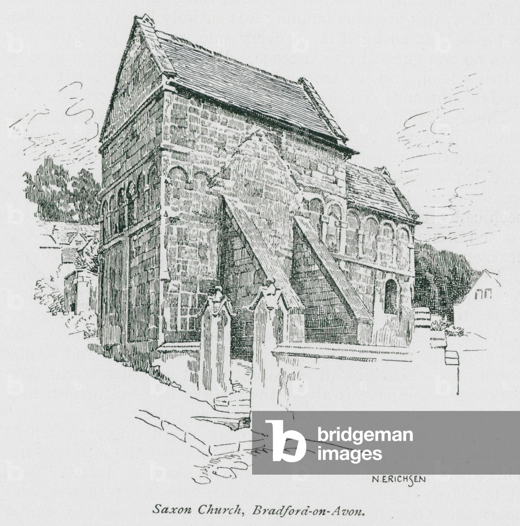 Image of Print depicting Saxon Church 1901 by Nelly Erichsen