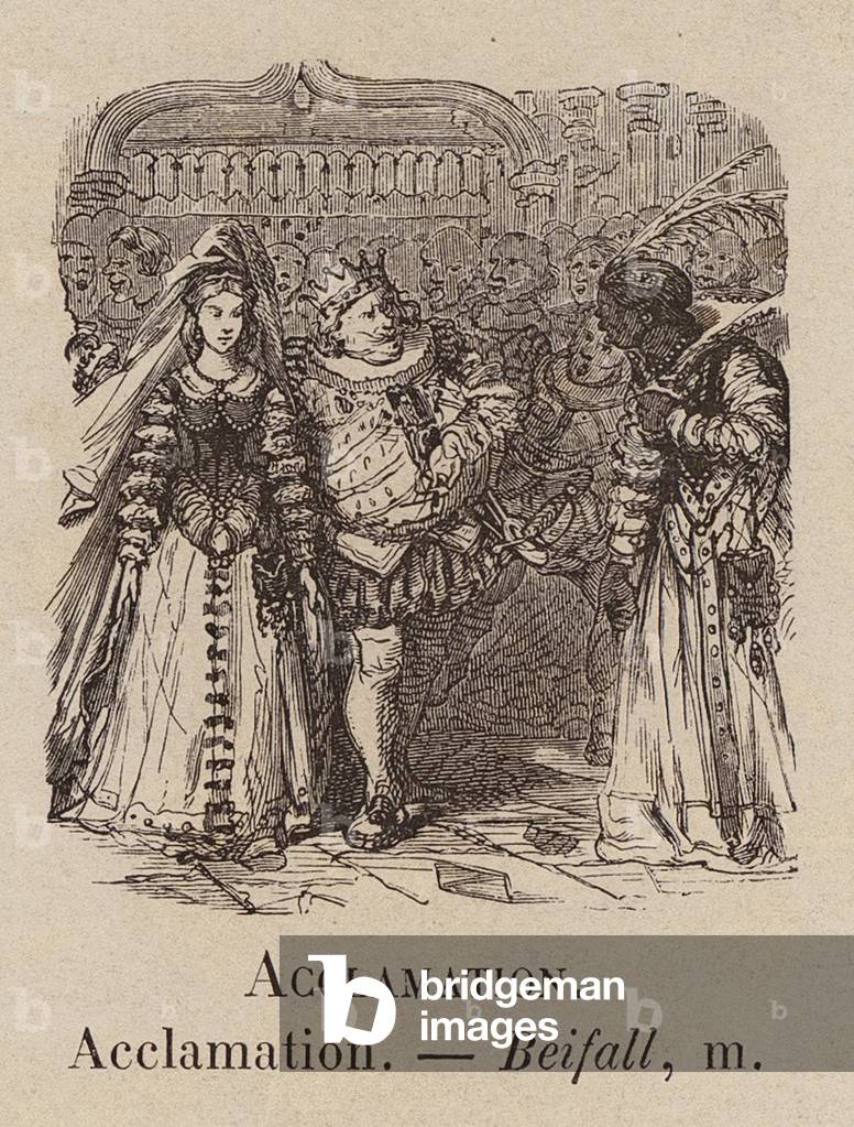 Le Vocabulaire Illustre : Acclamation ; Beifall (gravure) 1873 par European School