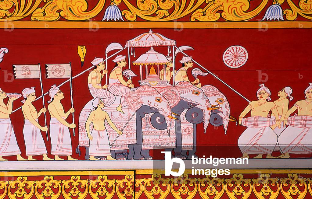 Sri Lanka: Wandmalereien mit dem Kandy Esala Perahera, dem größten jährlichen Festival der Stadt, Sri Dalada M
